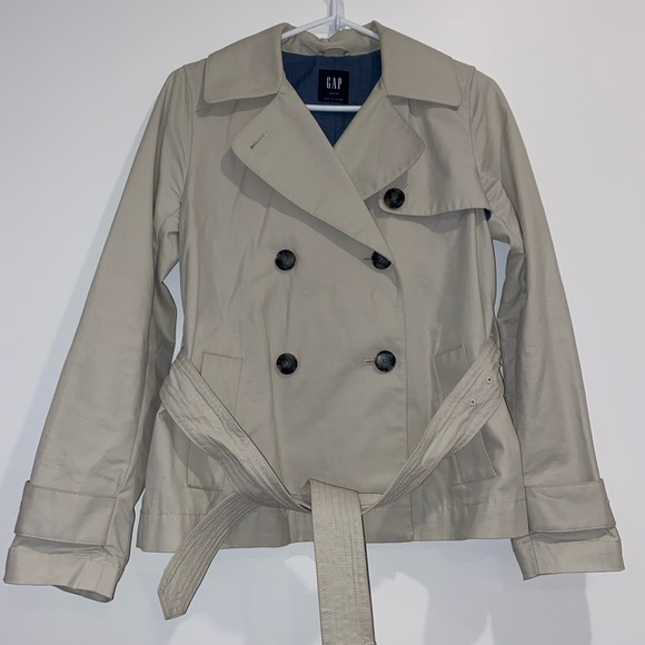 GAP khaki short trench coat size XS - Picture 1 of 8